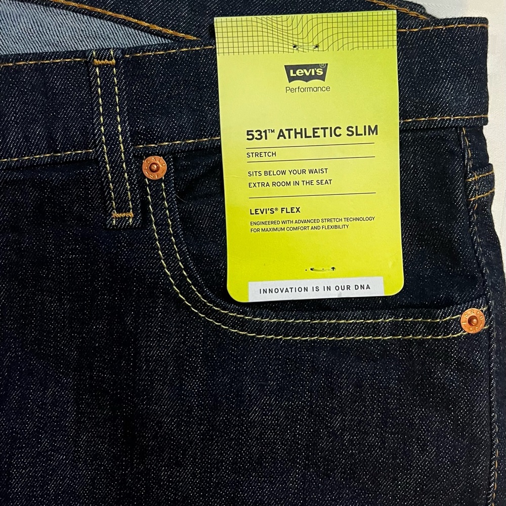 Men’s Levi 531 Athletic slim dark wash sz 36x34 NWT